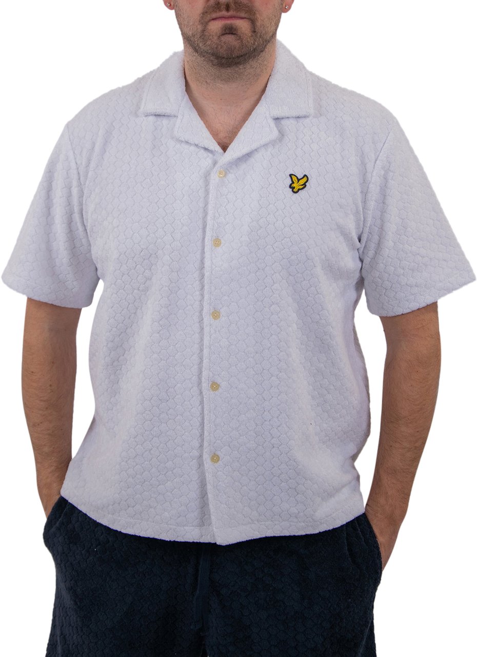 Lyle & Scott Honeycomb Towelling Resort Shirt Wit