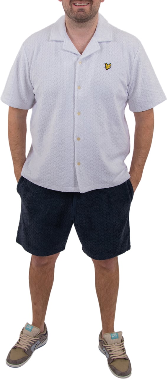 Lyle & Scott Honeycomb Towelling Resort Shirt Wit