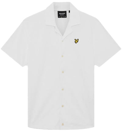 Lyle & Scott Honeycomb Towelling Resort Shirt Wit