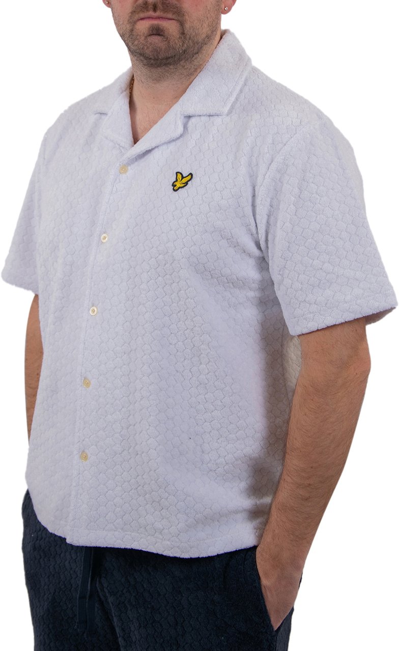Lyle & Scott Honeycomb Towelling Resort Shirt Wit