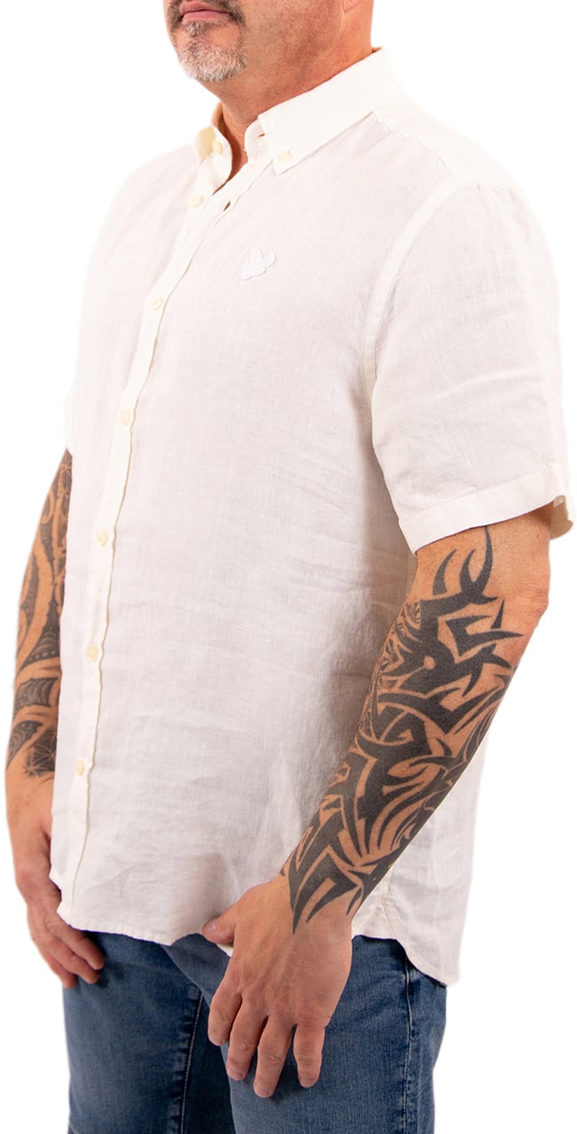 Lyle & Scott Short Sleeve Linen Shirt Wit