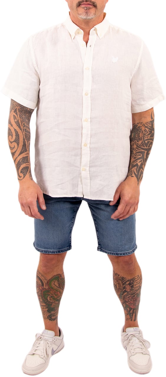 Lyle & Scott Short Sleeve Linen Shirt Wit