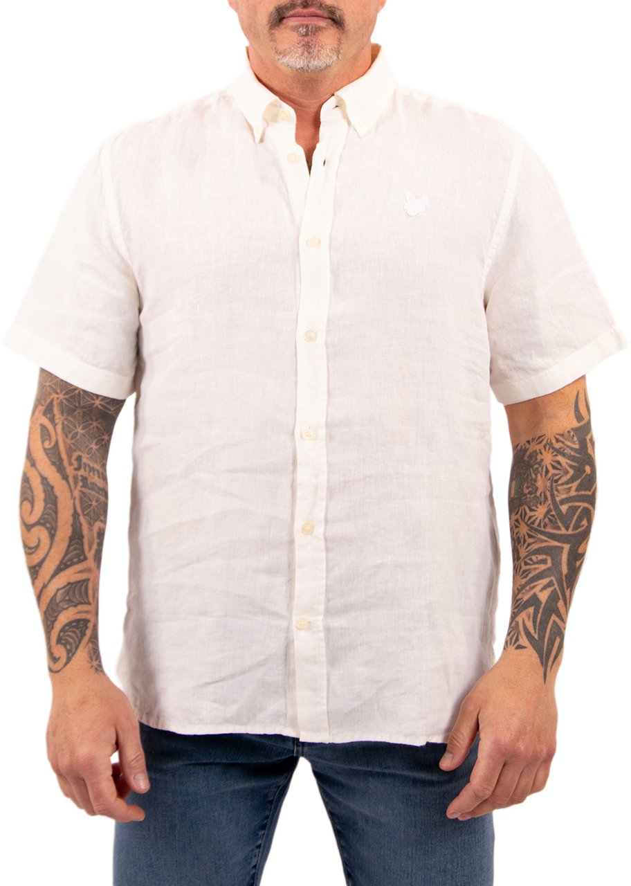 Lyle & Scott Lyle & Scott Short Sleeve Linen Shirt Wit