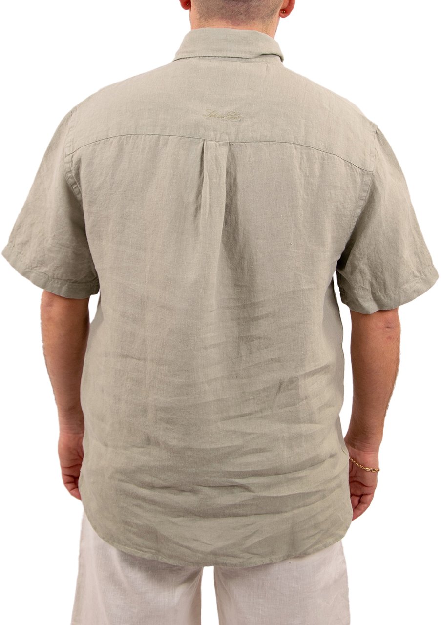Lyle & Scott Short Sleeve Linen Shirt Groen