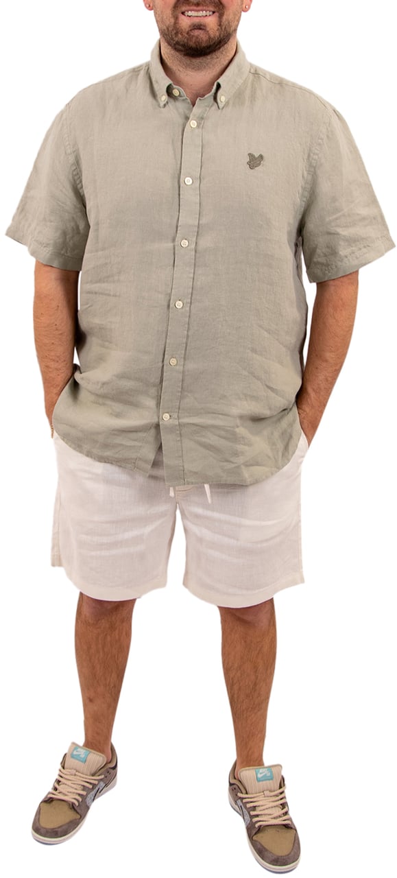 Lyle & Scott Short Sleeve Linen Shirt Groen
