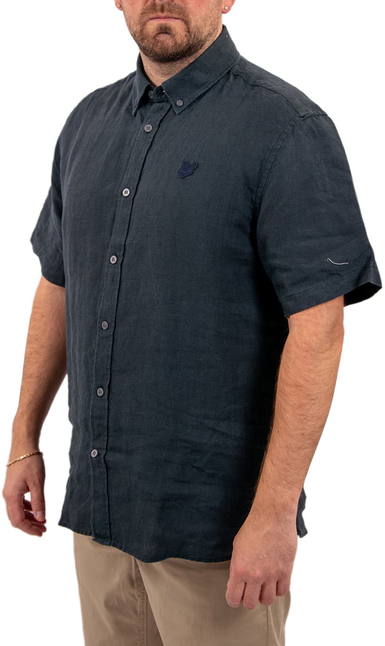 Lyle & Scott Short Sleeve Linen Shirt Beige