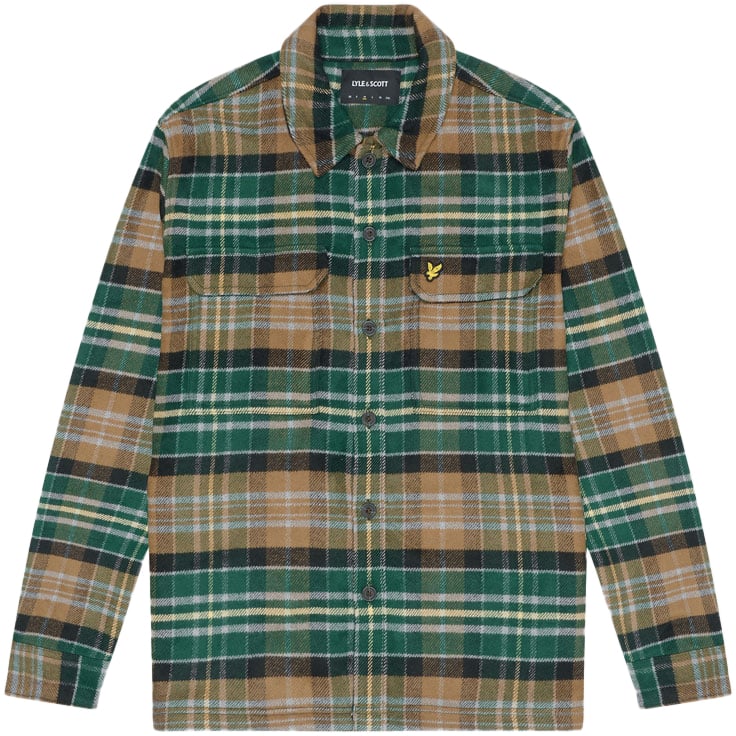 Lyle & Scott Lyle & Scott Check Flannel Overshirt Groen