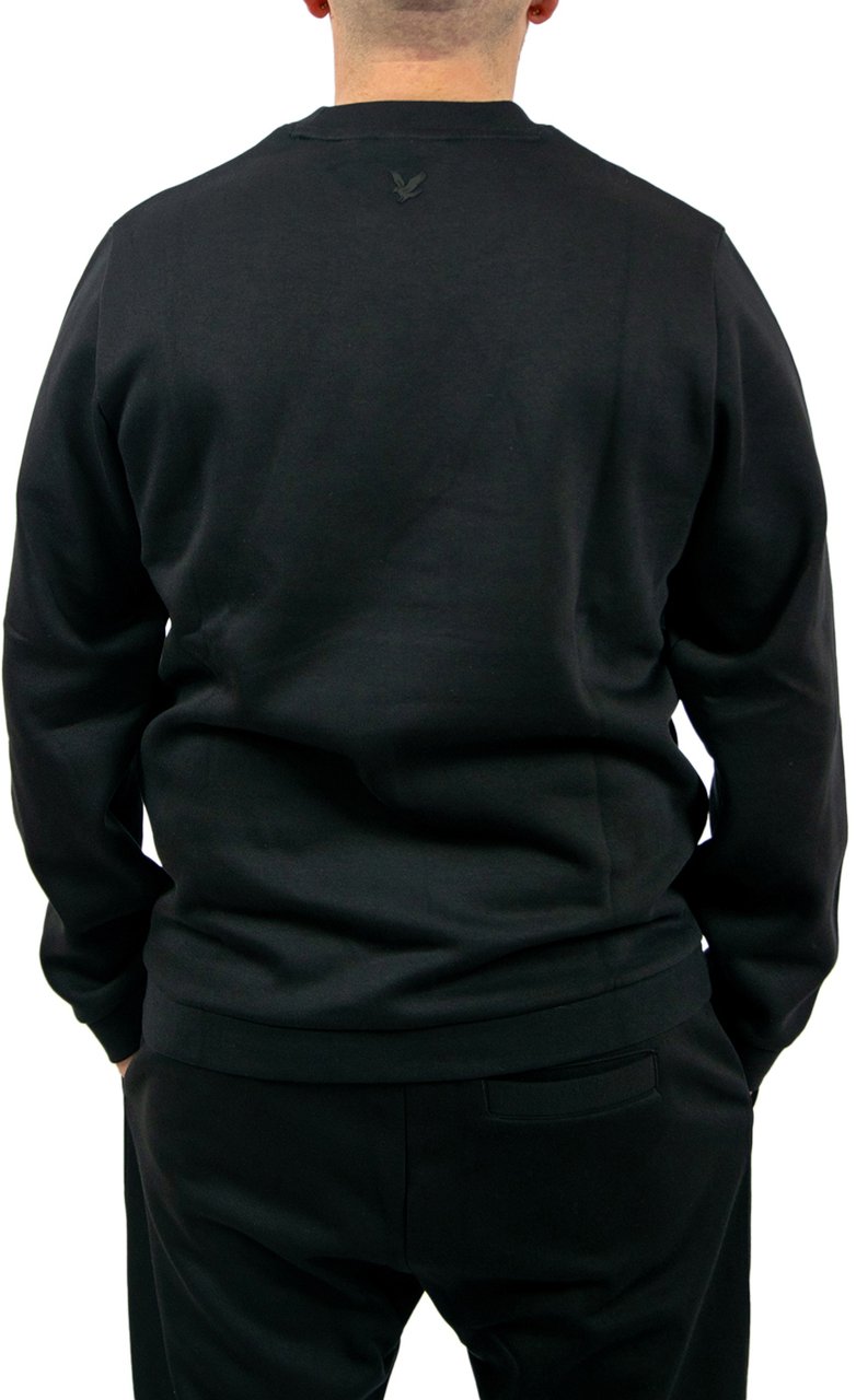 Lyle & Scott Lyle & Scott Logo Brushback Crew Neck Sweatshirt Zwart
