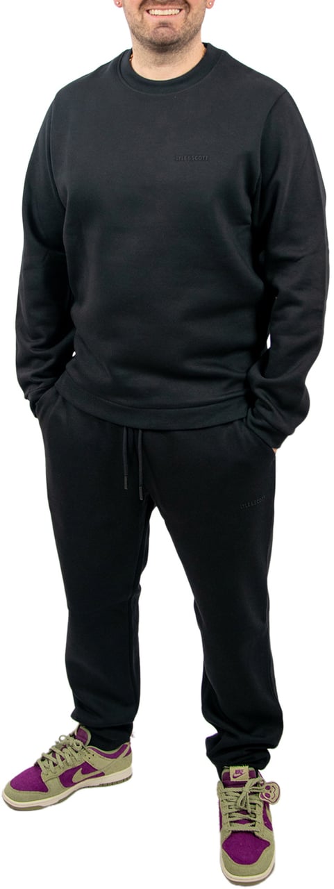 Lyle & Scott Lyle & Scott Logo Brushback Crew Neck Sweatshirt Zwart