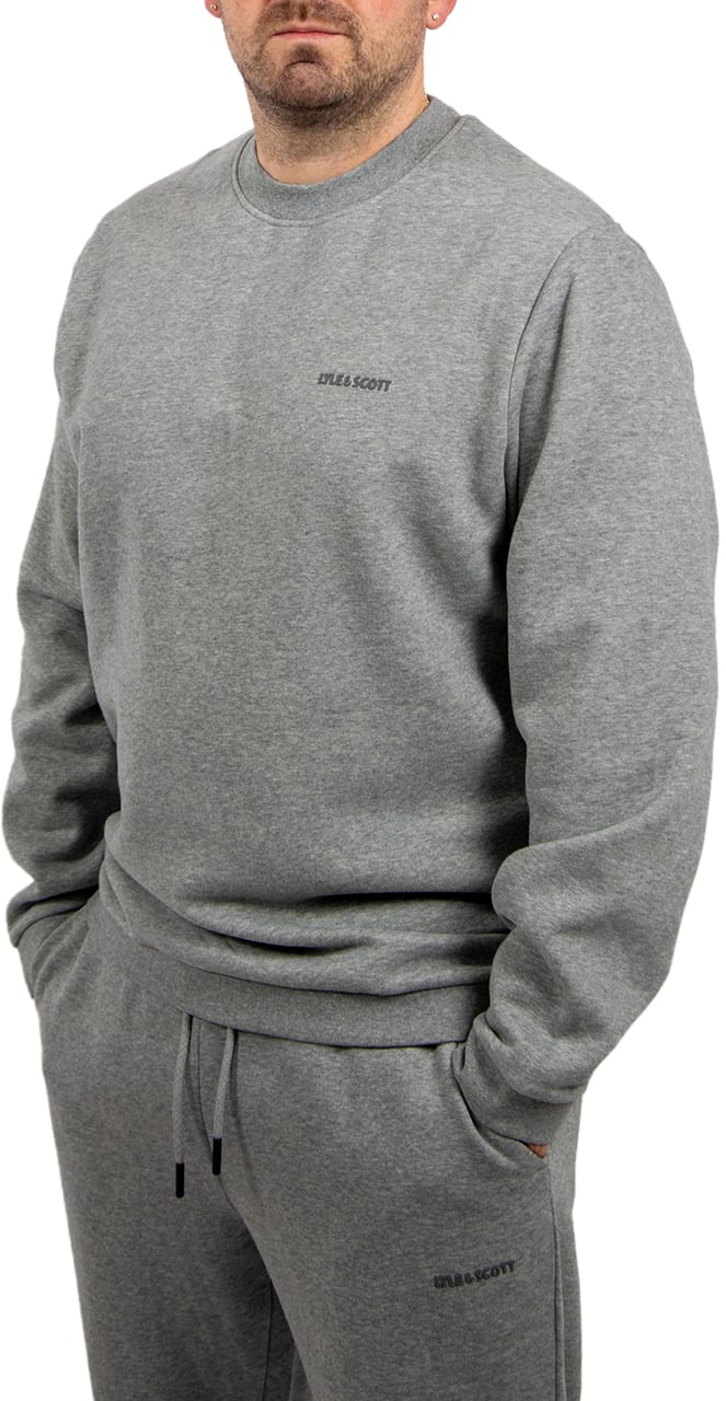 Lyle & Scott Logo Brushback Crew Neck Sweatshirt Grijs