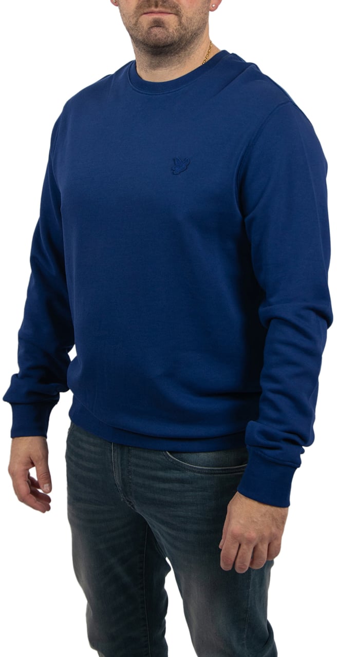 Lyle & Scott Lyle & Scott Superfine Crew Neck Sweatshirt Blauw