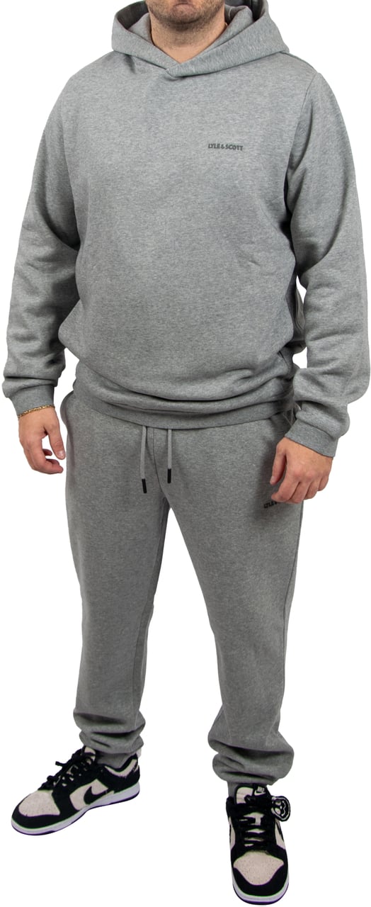 Lyle & Scott Lyle &amp; Scott Logo Brushback Pullover Hoodie Grijs