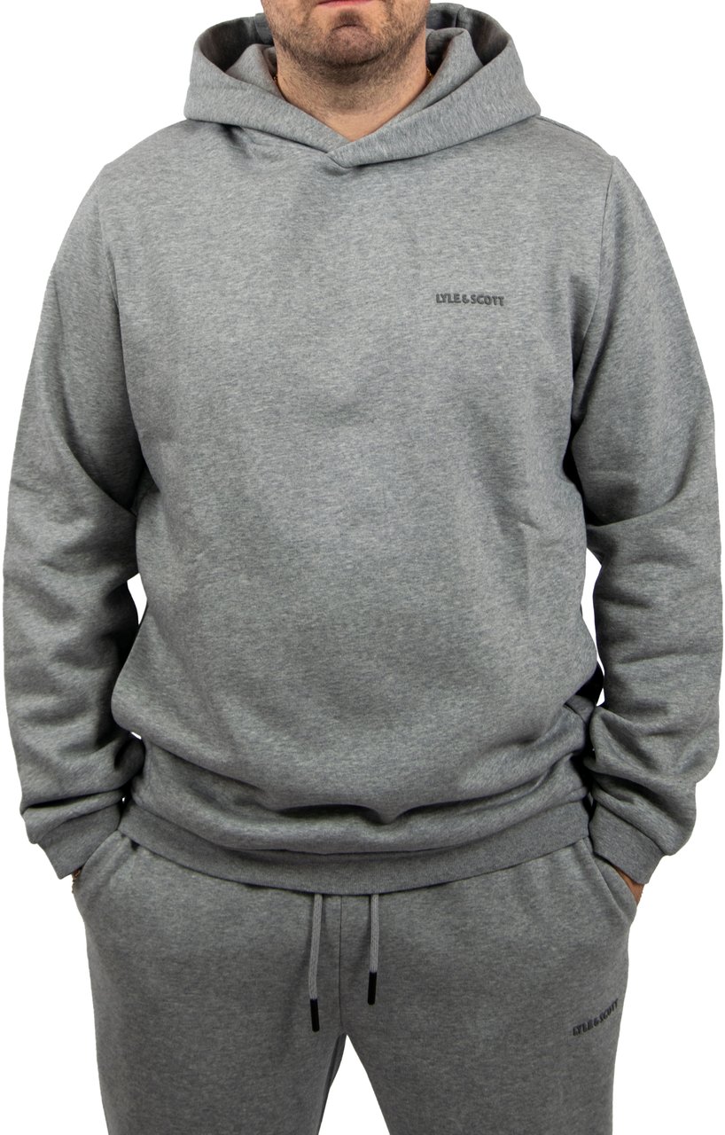 Lyle & Scott Lyle &amp; Scott Logo Brushback Pullover Hoodie Grijs