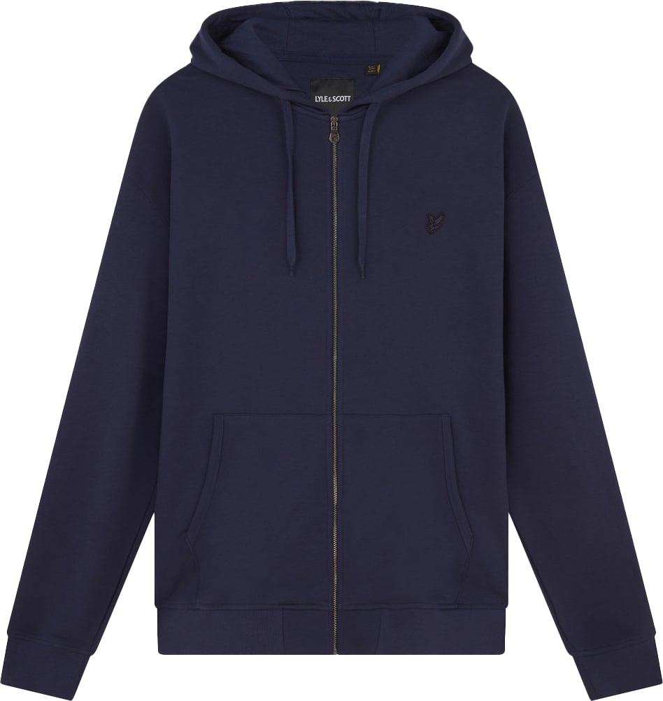 Lyle & Scott Lyle &amp; Scott Tonal Eagle Zip Through Hoodie Blauw