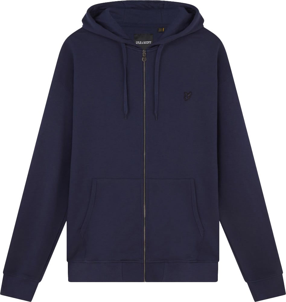 Lyle & Scott Lyle &amp; Scott Tonal Eagle Zip Through Hoodie Blauw