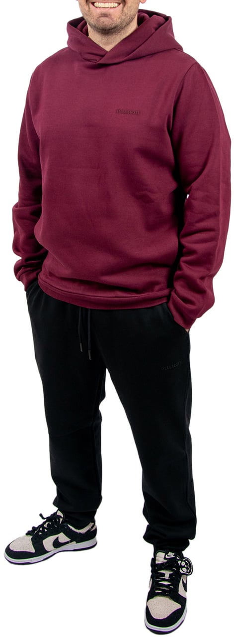 Lyle & Scott Logo Brushback Pullover Hoodie Rood