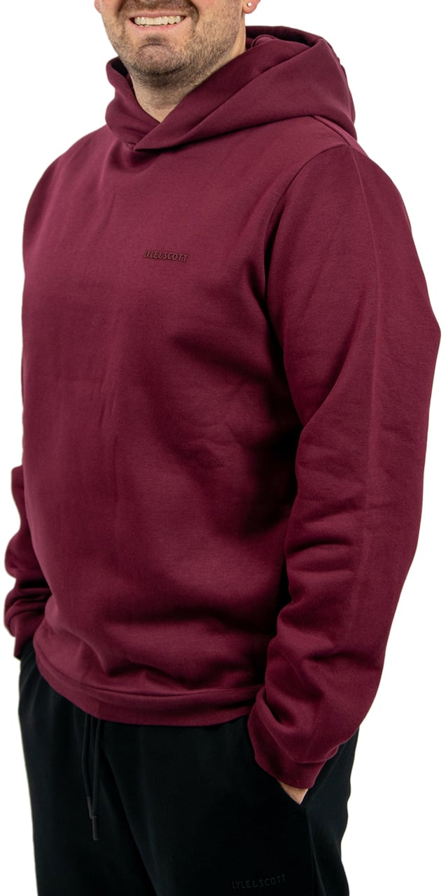 Lyle & Scott Logo Brushback Pullover Hoodie Rood