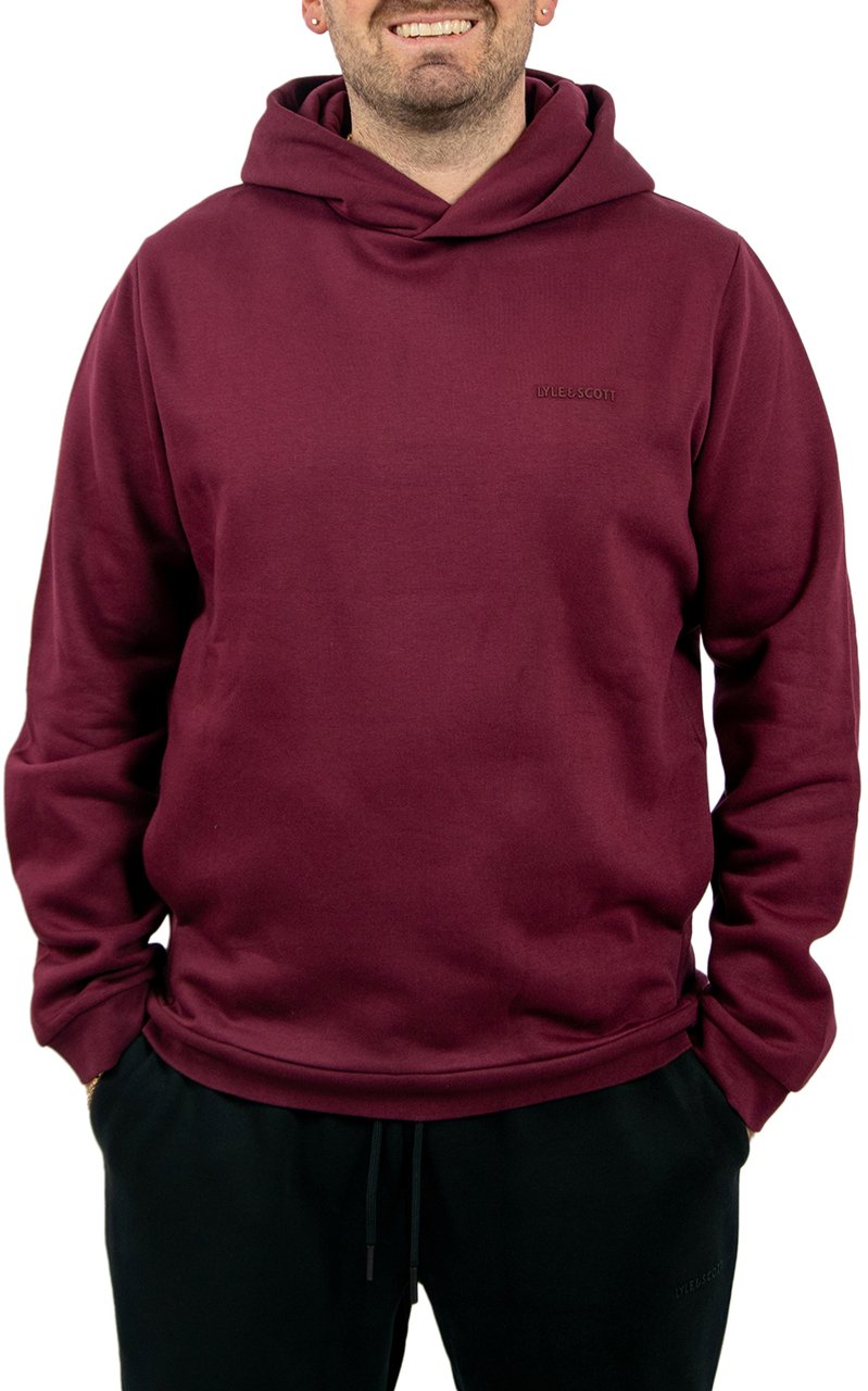 Lyle & Scott Lyle & Scott Logo Brushback Pullover Hoodie Rood