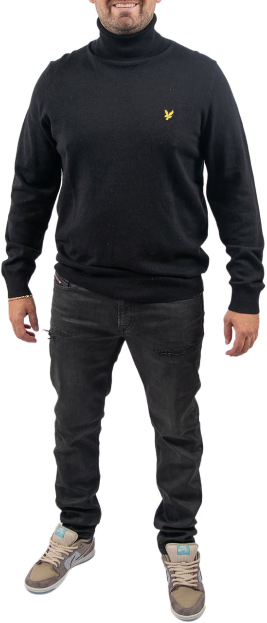 Lyle & Scott Lyle & Scott Cotton Merino TurleNeck Jumper Zwart