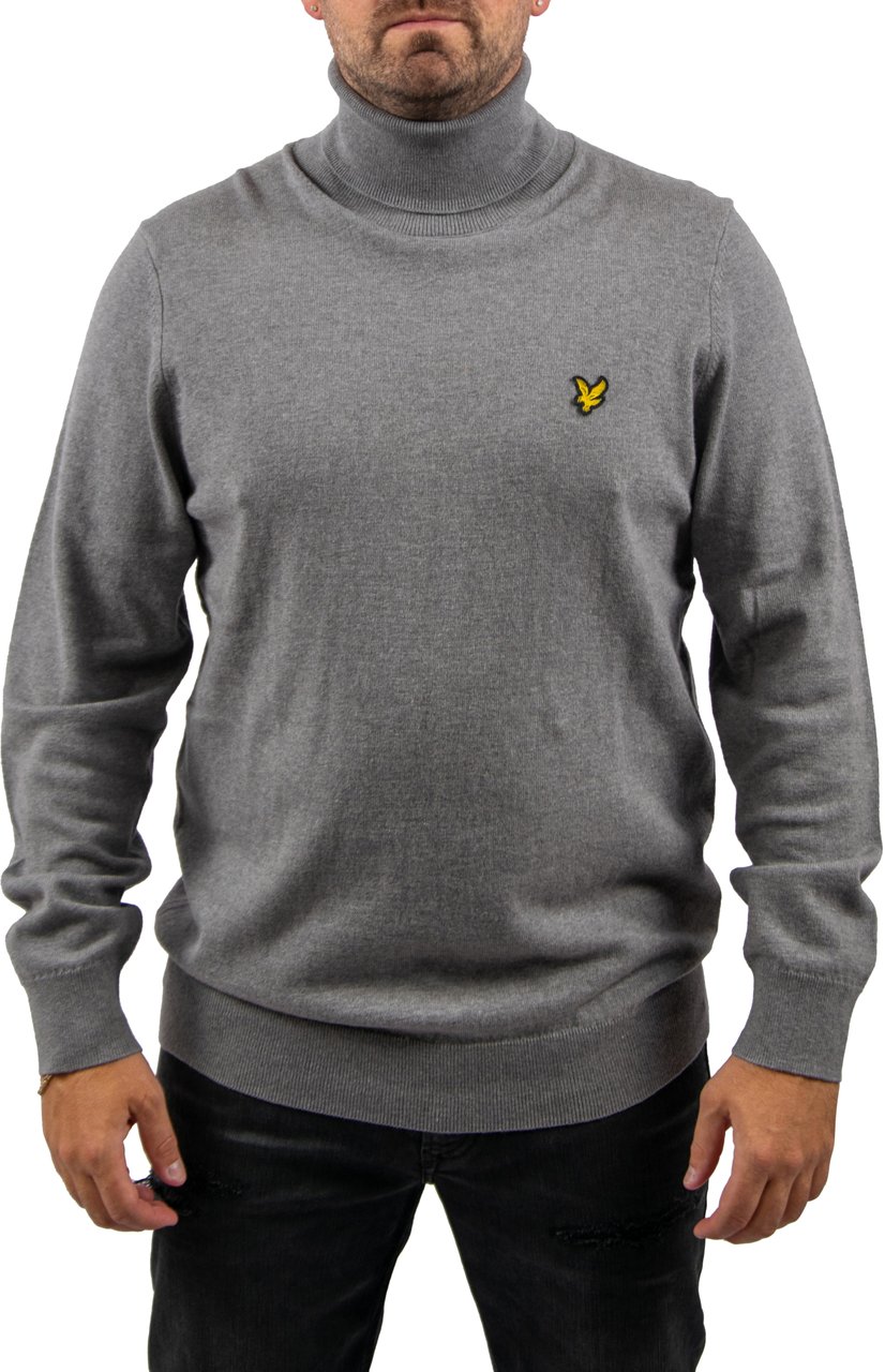 Lyle & Scott Lyle &amp; Scott Cotton Merino TurleNeck Jumper Grijs