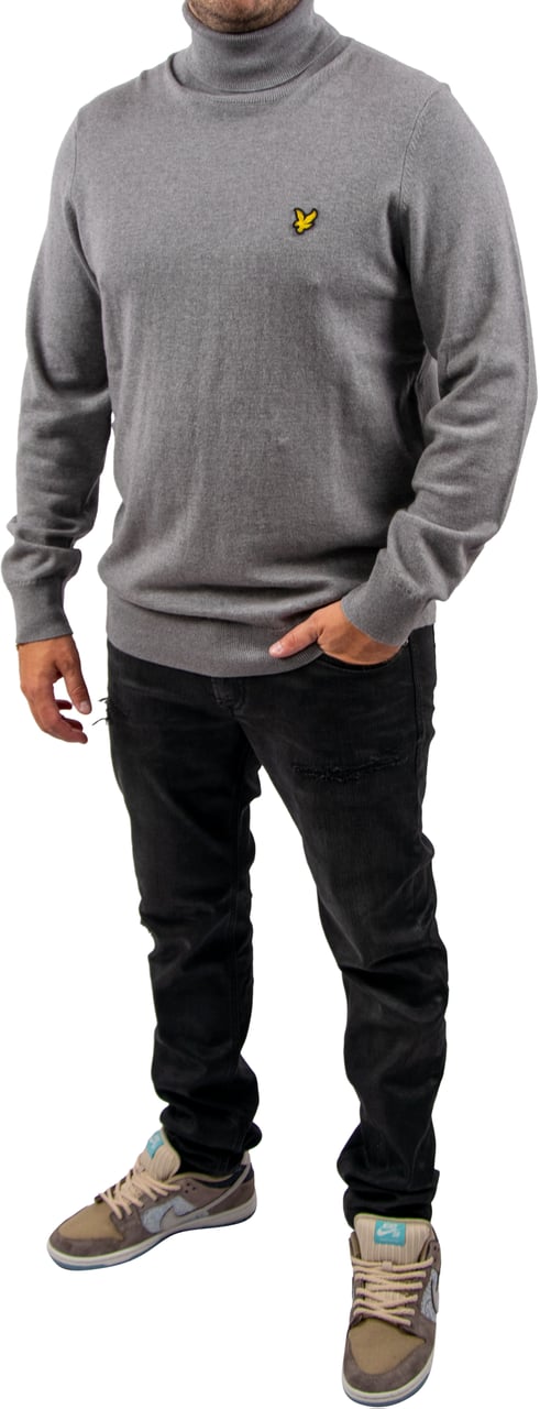 Lyle & Scott Lyle &amp; Scott Cotton Merino TurleNeck Jumper Grijs