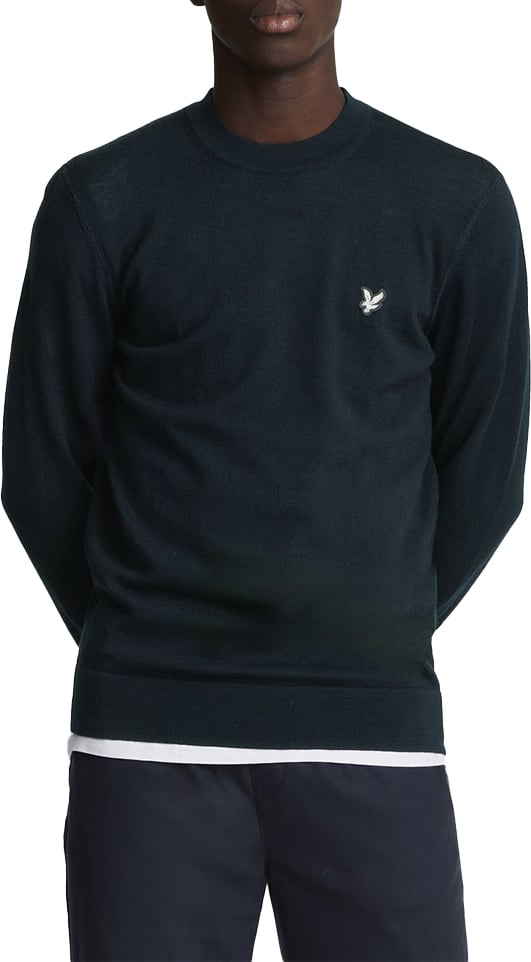 Lyle & Scott Lyle &amp; Scott Merino Crew Neck Jumper Zwart