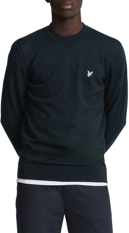 Lyle & Scott Lyle &amp; Scott Merino Crew Neck Jumper Zwart