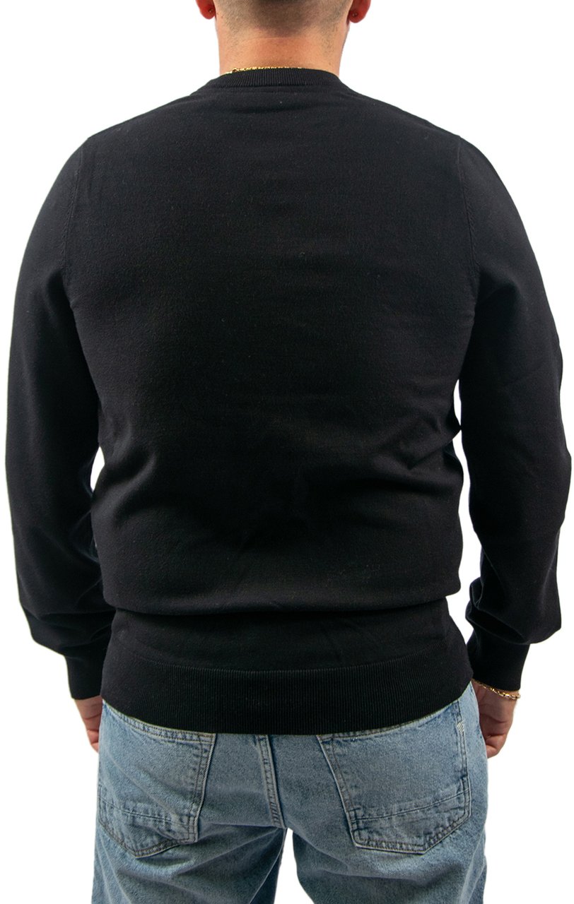 Lyle & Scott Lyle & Scott Mesh Logo Crew Neck Jumper Zwart