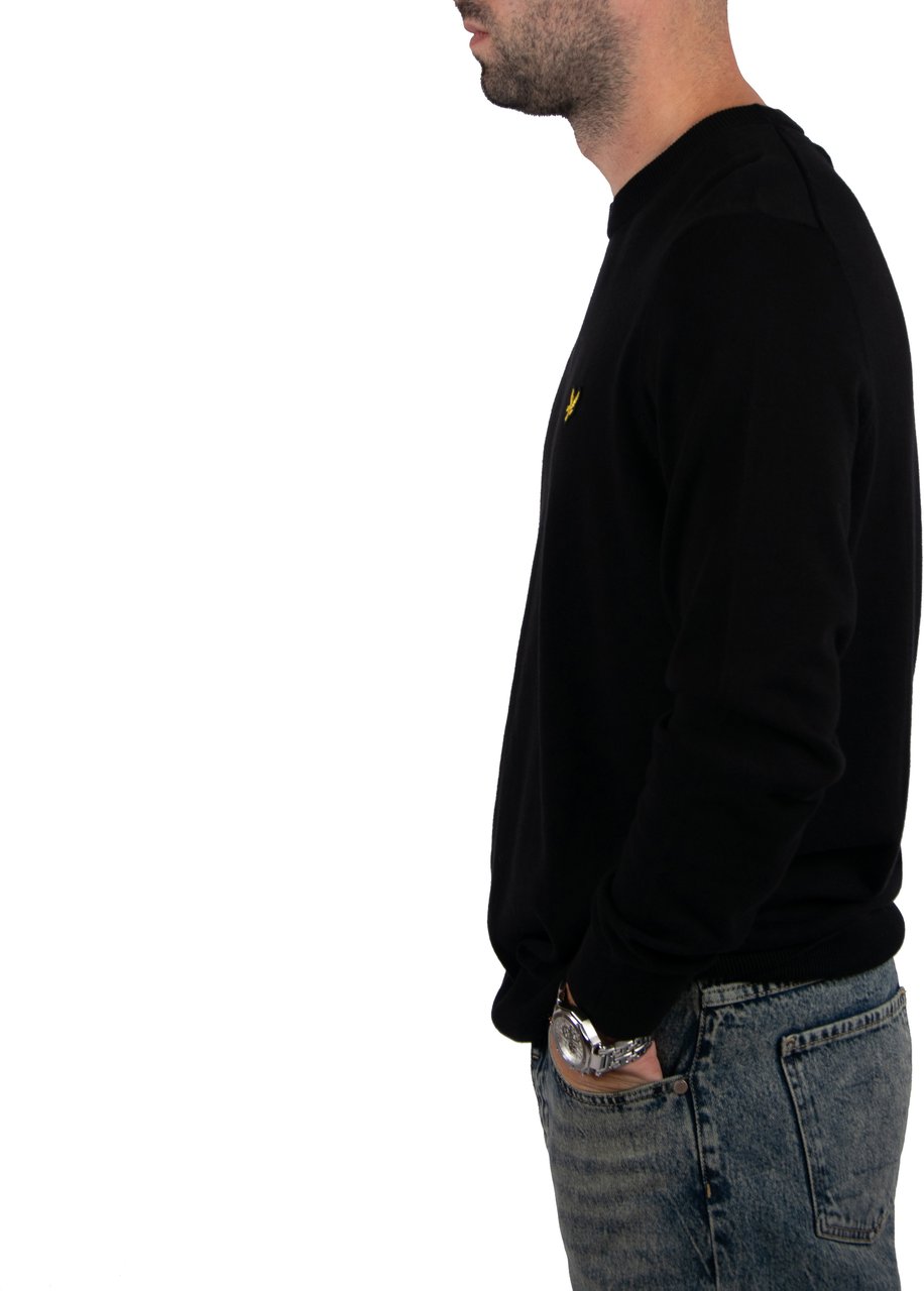 Lyle & Scott Lyle & Scott Cotton Crew Neck Jumper Zwart