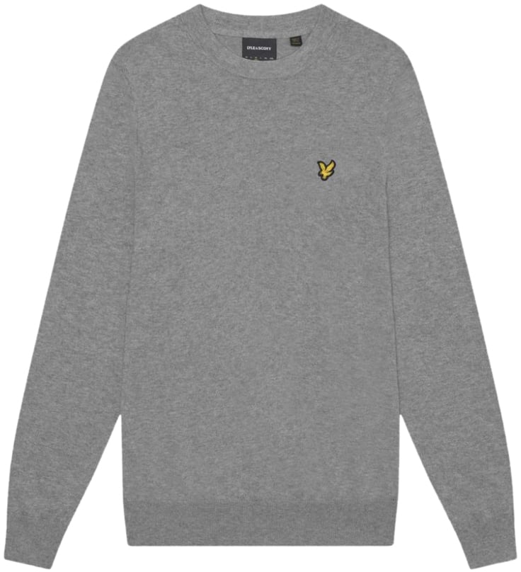 Lyle & Scott Lyle &amp; Scott Cotton Merino Crew Neck Jumper Grijs