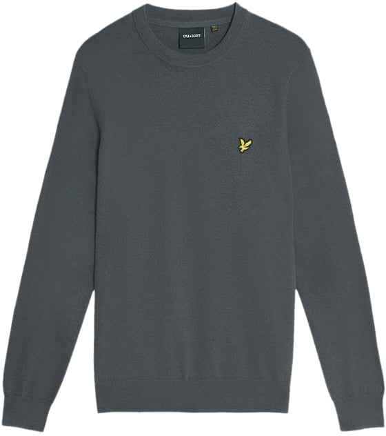Lyle & Scott Lyle &amp; Scott Cotton Merino Crew Neck Jumper Grijs