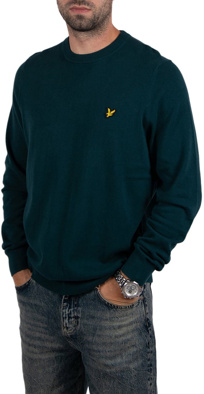 Lyle & Scott Lyle & Scott Cotton Crew Neck Jumper Groen