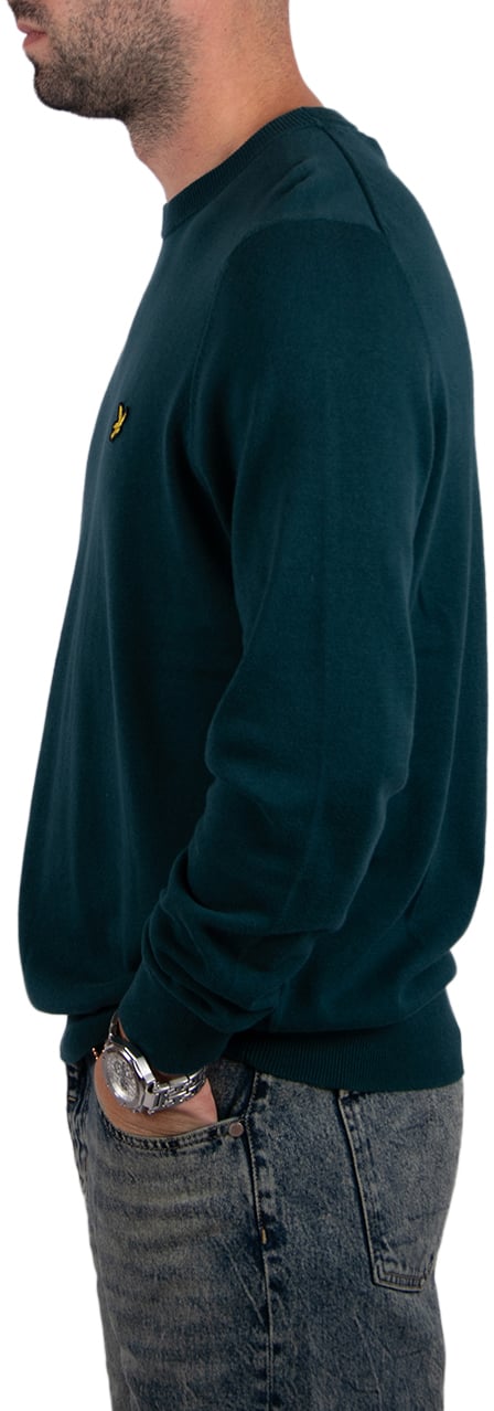 Lyle & Scott Lyle & Scott Cotton Crew Neck Jumper Groen
