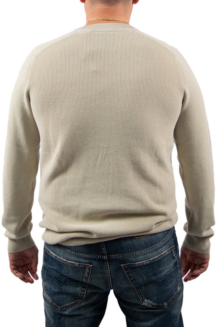 Lyle & Scott Lyle & Scott Engineered Rib Crew Neck Beige