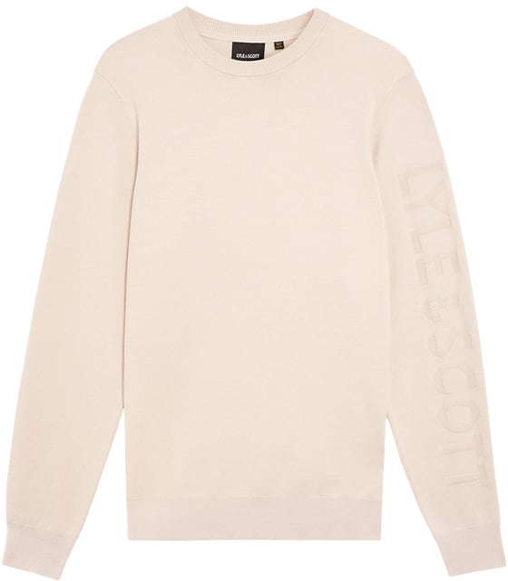Lyle & Scott Lyle &amp; Scott Mesh Logo Crew Neck Jumper Beige