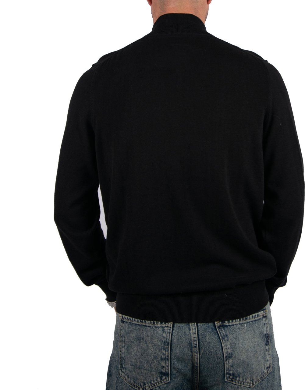 Lyle & Scott Lyle &amp; Scott Cotton Quarter Zip Jumper Zwart