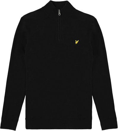 Lyle & Scott Lyle &amp; Scott Cotton Quarter Zip Jumper Zwart