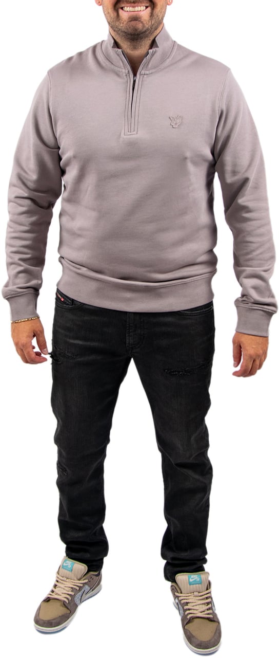 Lyle & Scott Lyle & Scott Superfine Quarter Zip Sweatshirt Grijs