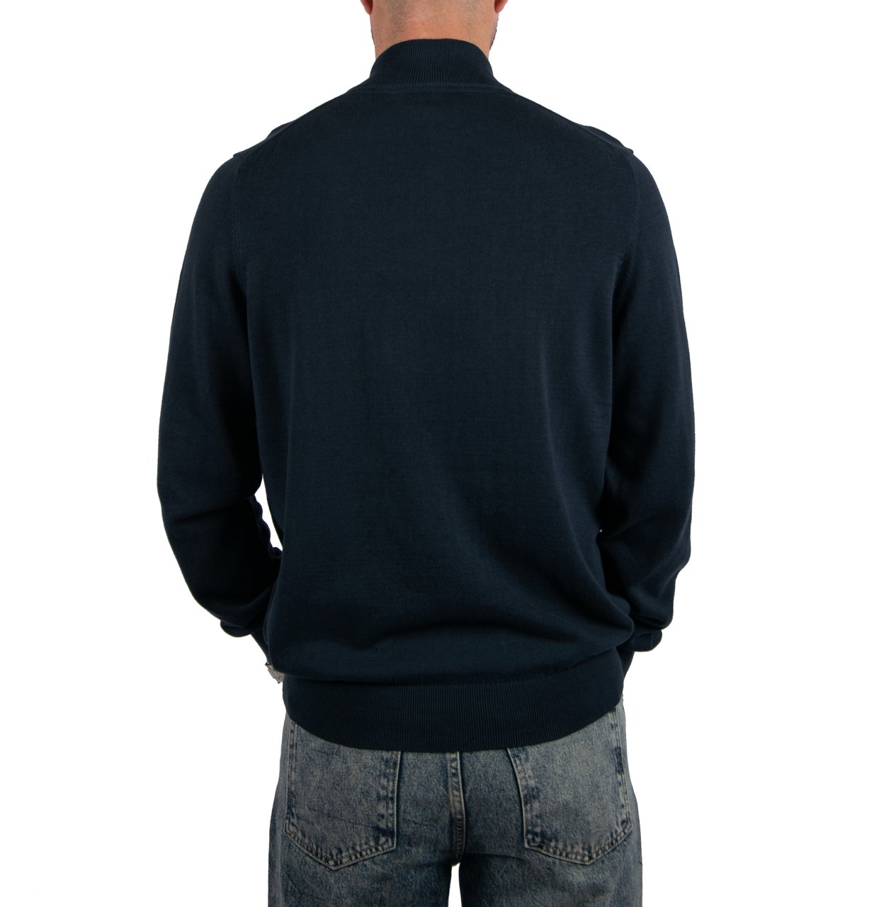 Lyle & Scott Lyle &amp; Scott Cotton Quarter Zip Jumper Blauw