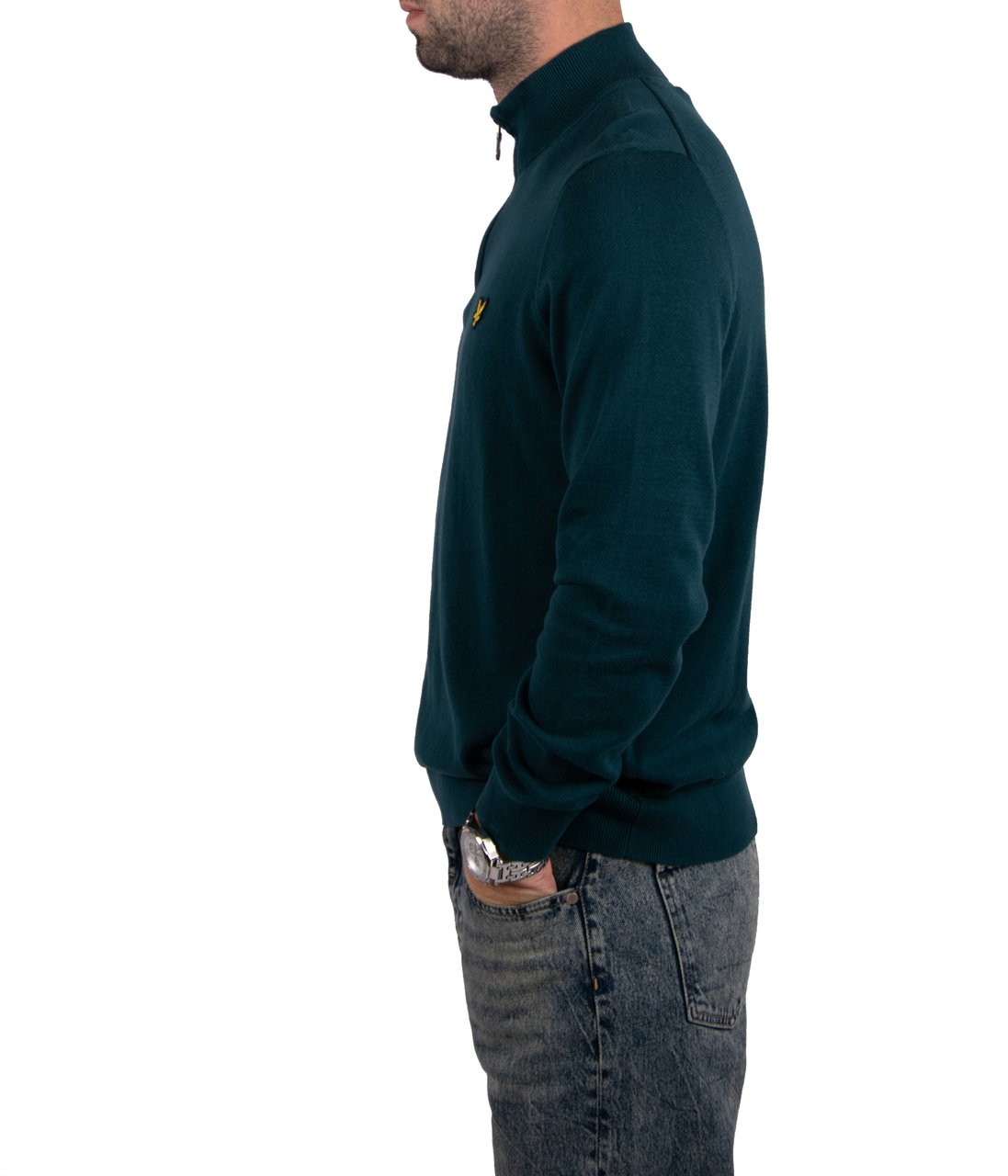 Lyle & Scott Lyle &amp; Scott Cotton Quarter Zip Jumper Groen