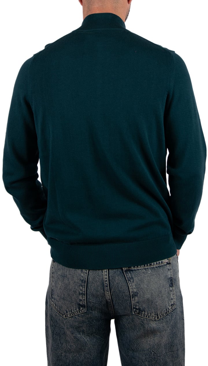 Lyle & Scott Lyle & Scott Cotton Quarter Zip Jumper Groen