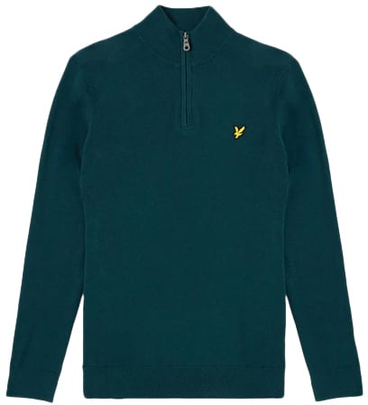 Lyle & Scott Lyle & Scott Cotton Quarter Zip Jumper Groen