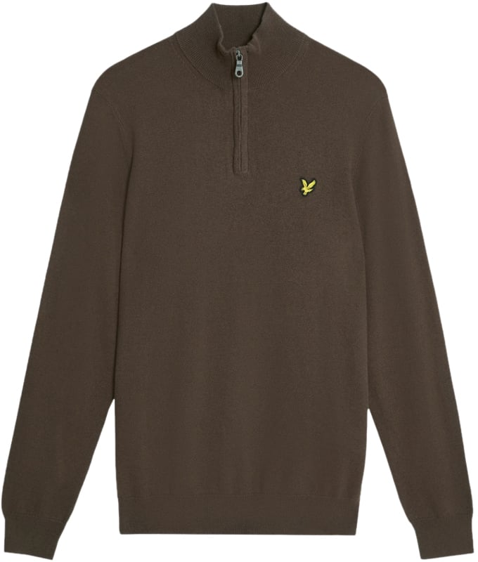 Lyle & Scott Lyle &amp; Scott Cotton Merino Quarter Zip Jumper Bruin