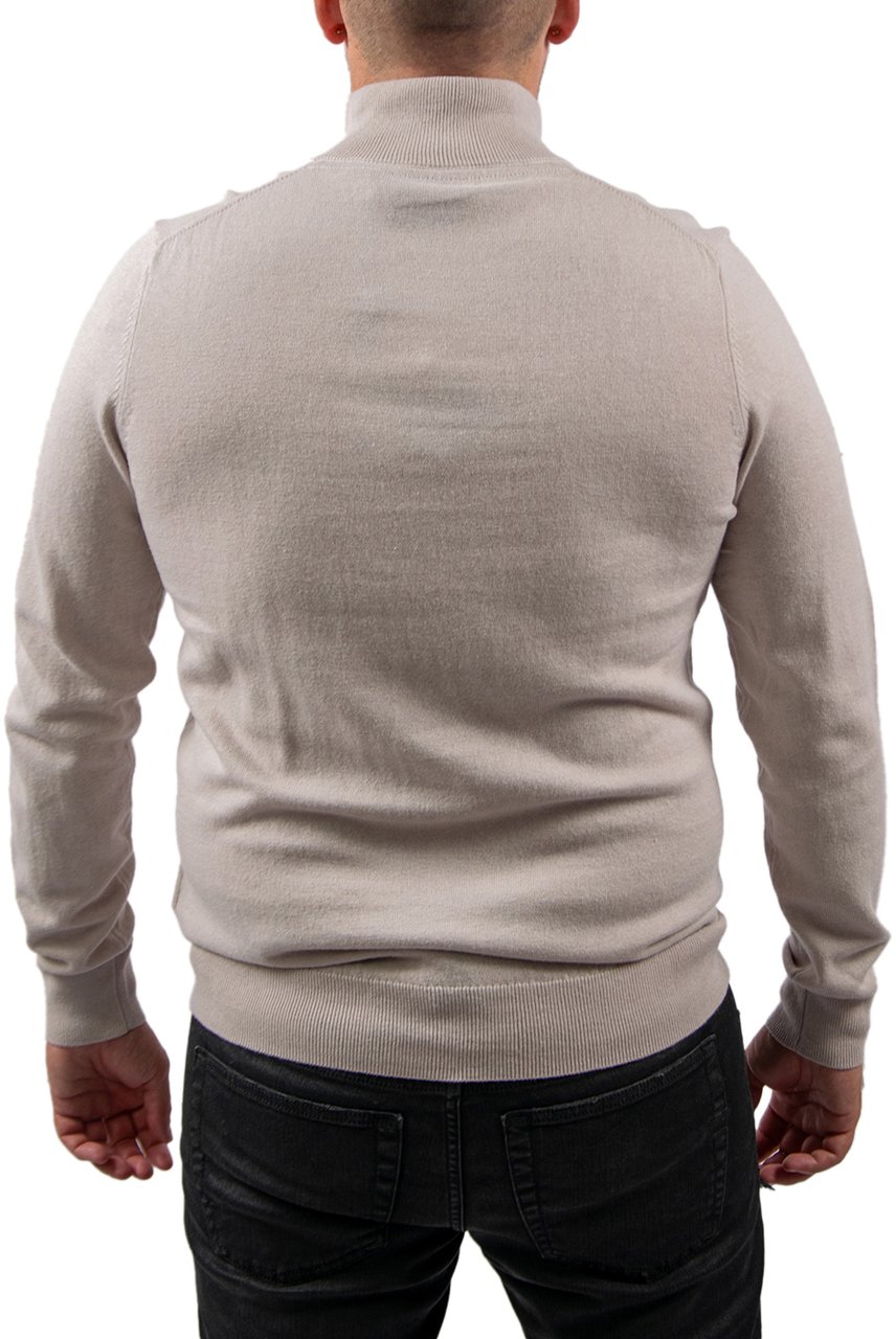 Lyle & Scott Lyle & Scott Cotton Merino Quarter Zip Jumper Beige