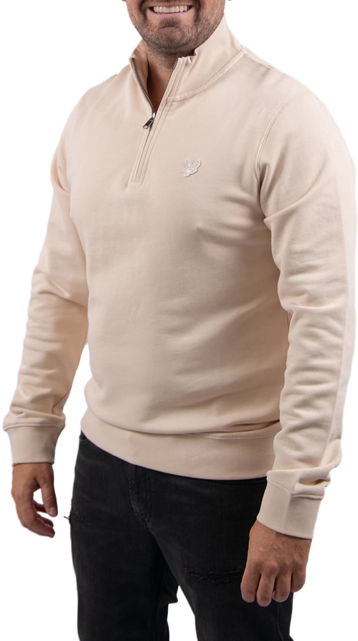 Lyle & Scott Lyle & Scott Superfine Quarter Zip Sweatshirt Beige
