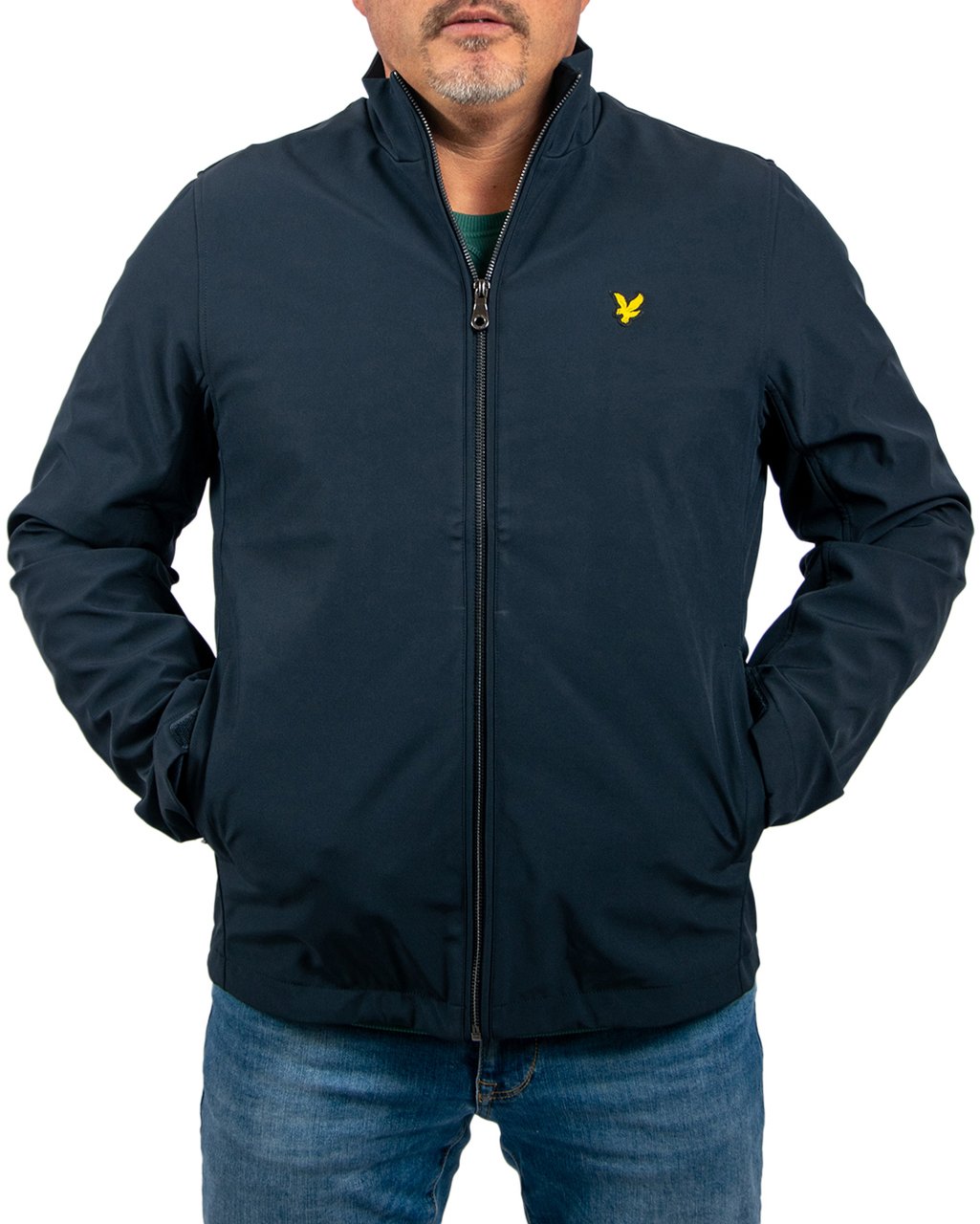 Lyle & Scott Mesh Back Softshell Funnel Neck Jacket Blauw