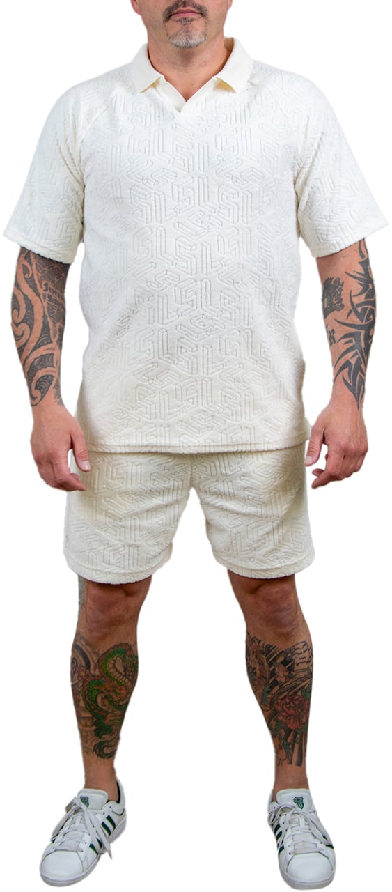 Lyle & Scott Emblem Towelling Shorts Beige