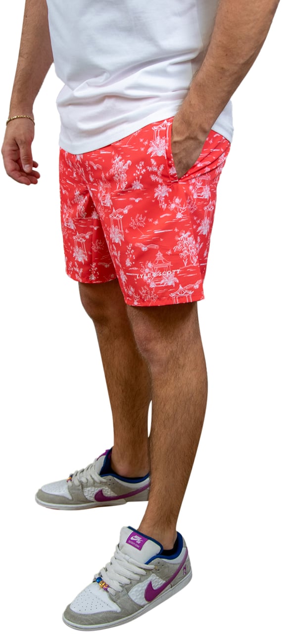 Lyle & Scott Botanical Garden Print Swimshort Rood