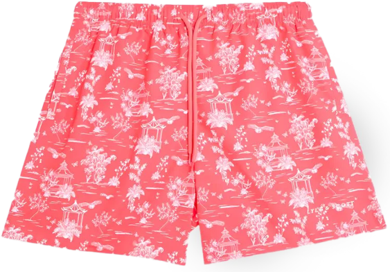 Lyle & Scott Lyle &amp; Scott Botanical Garden Print Swimshort Rood