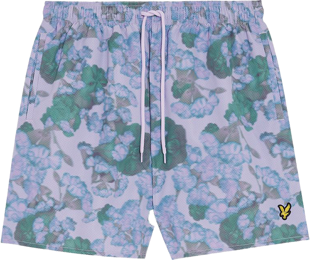 Lyle & Scott Lyle & Scott Digital Floral Print Floral Short Paars